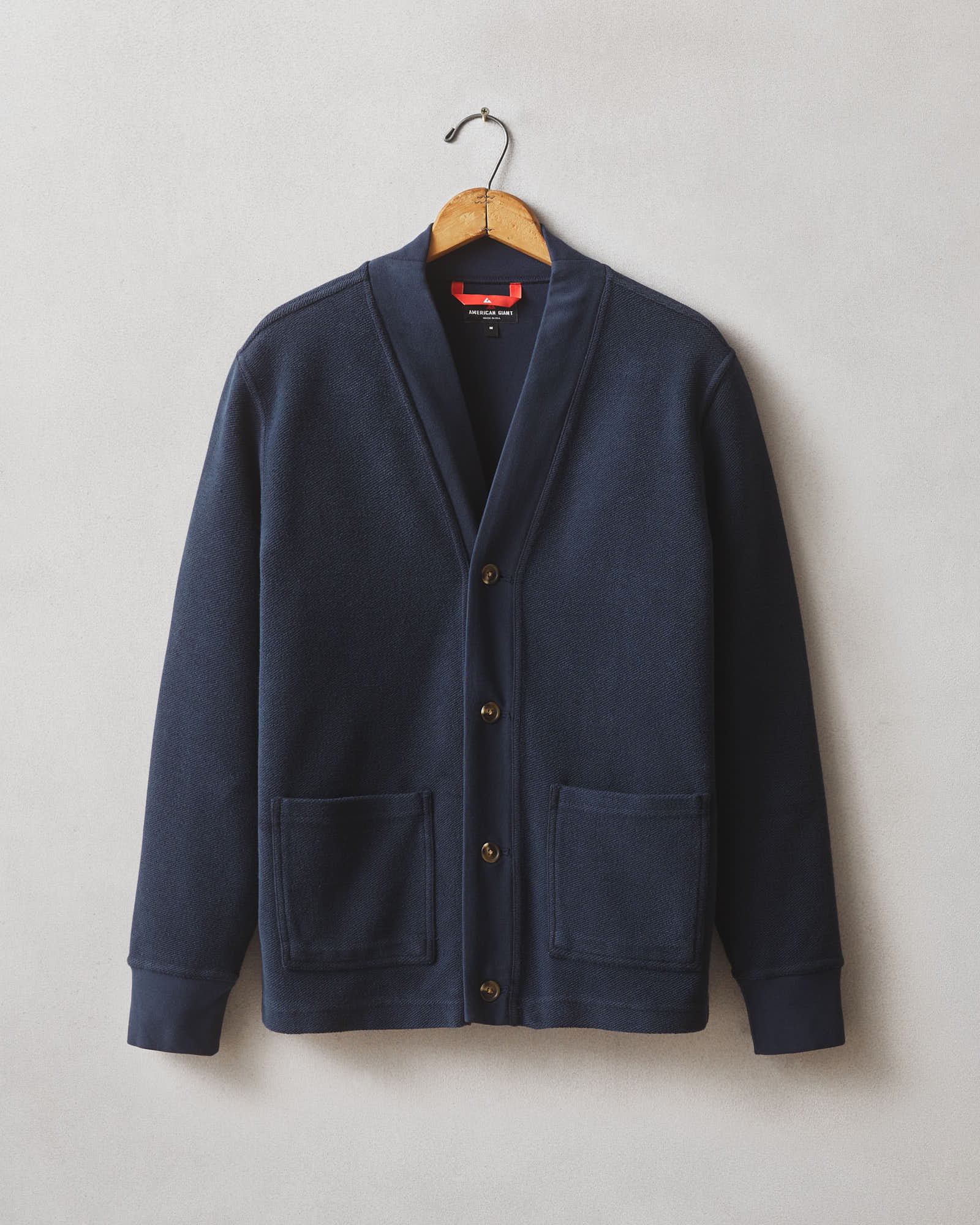 Men's Twill French Terry Cardigan - Navy