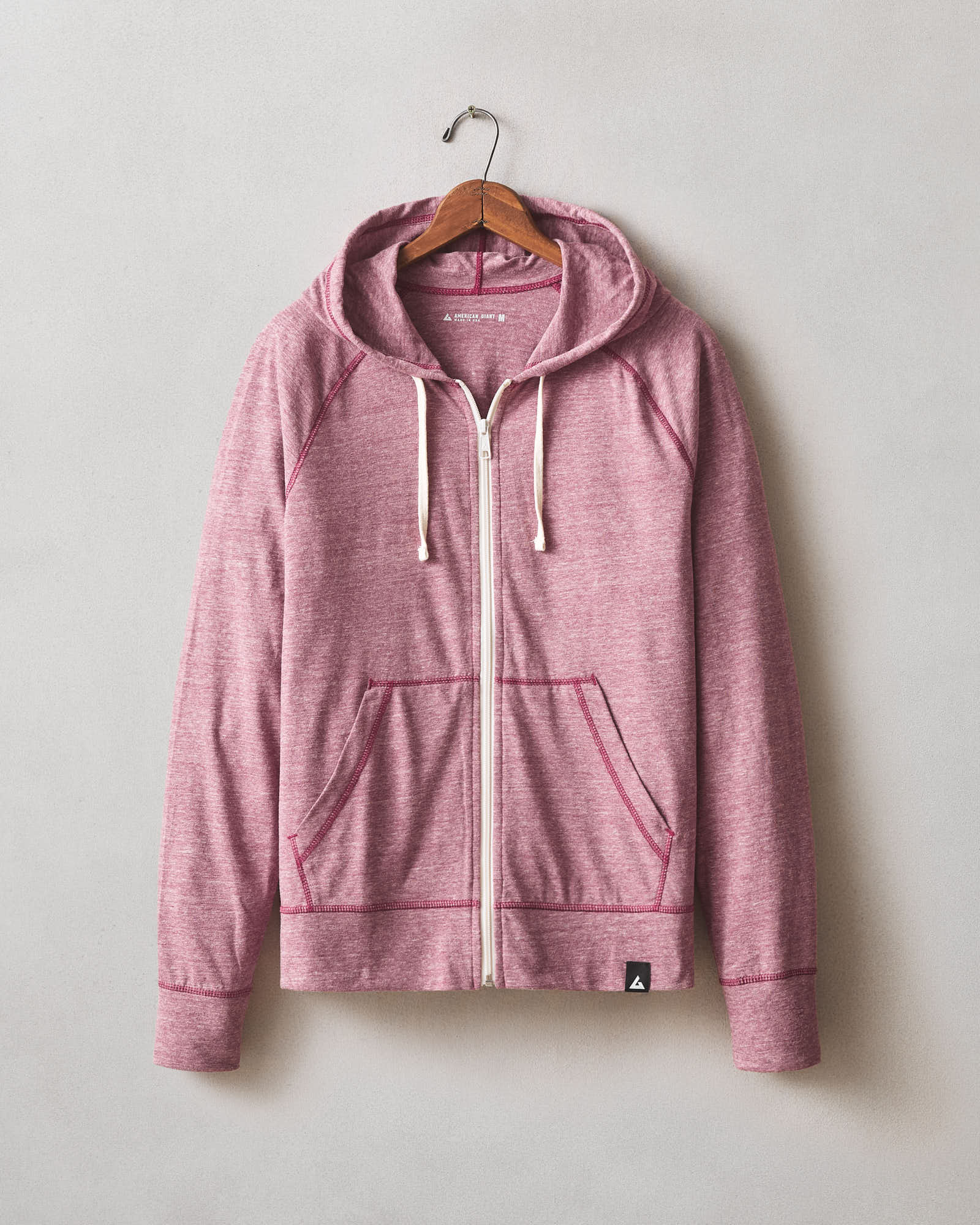 Men's Lightweight Full Zip - Bonfire Red Heather
