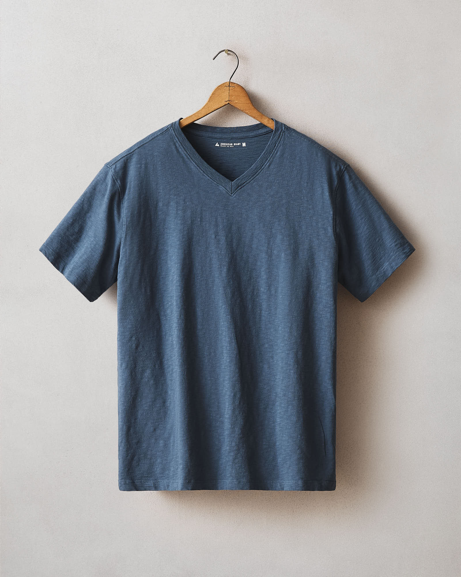 Men's Premium Slub V-Neck Tee - Dark Denim