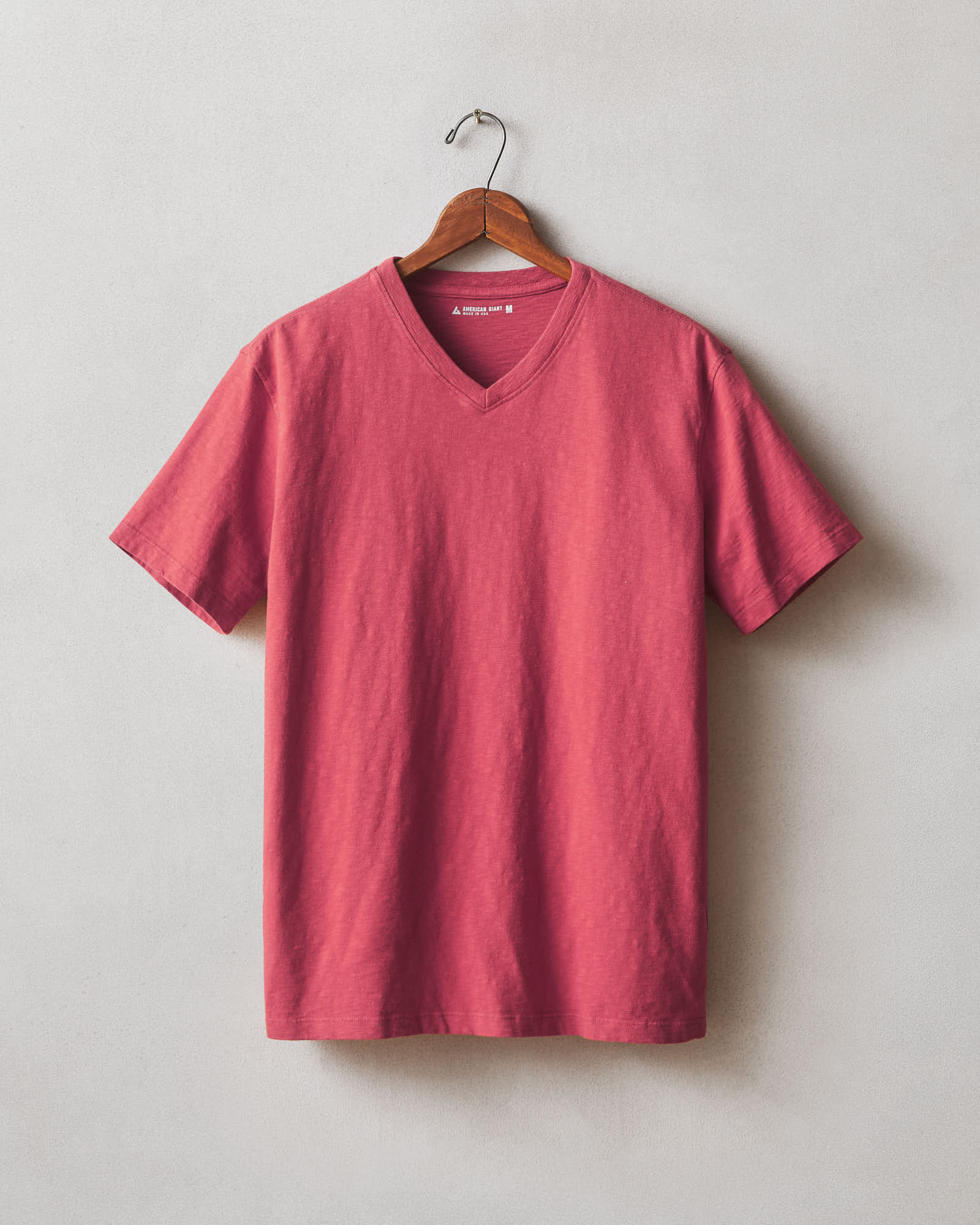 Men's Premium Slub V-Neck Tee - Holly Berry