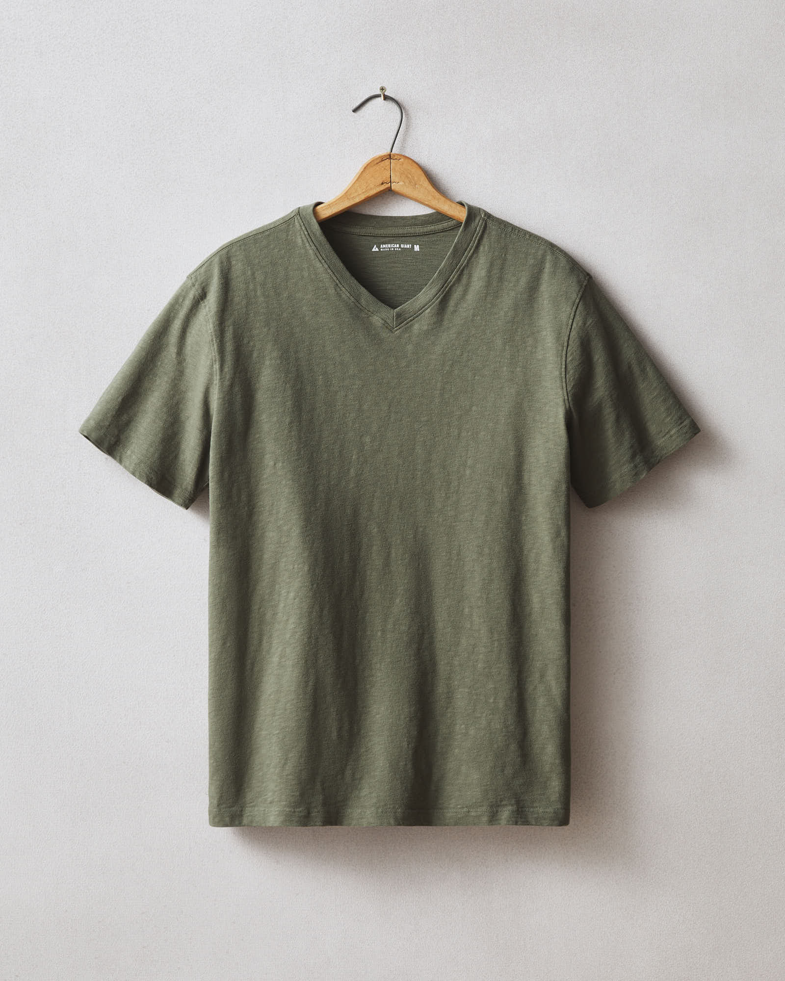 Men's Premium Slub V-Neck Tee - Olive Night