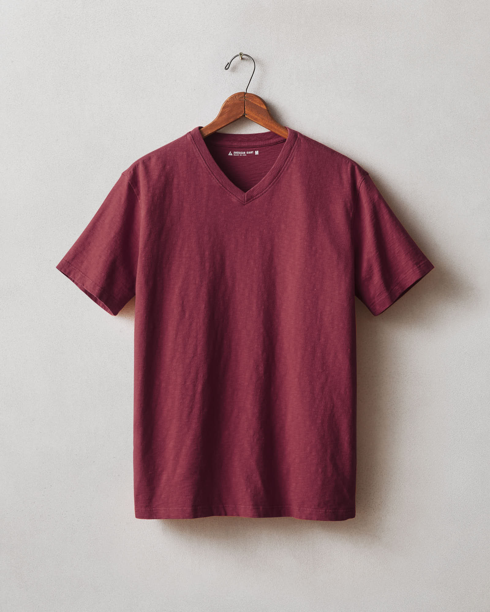 Men's Premium Slub V-Neck Tee - Wine