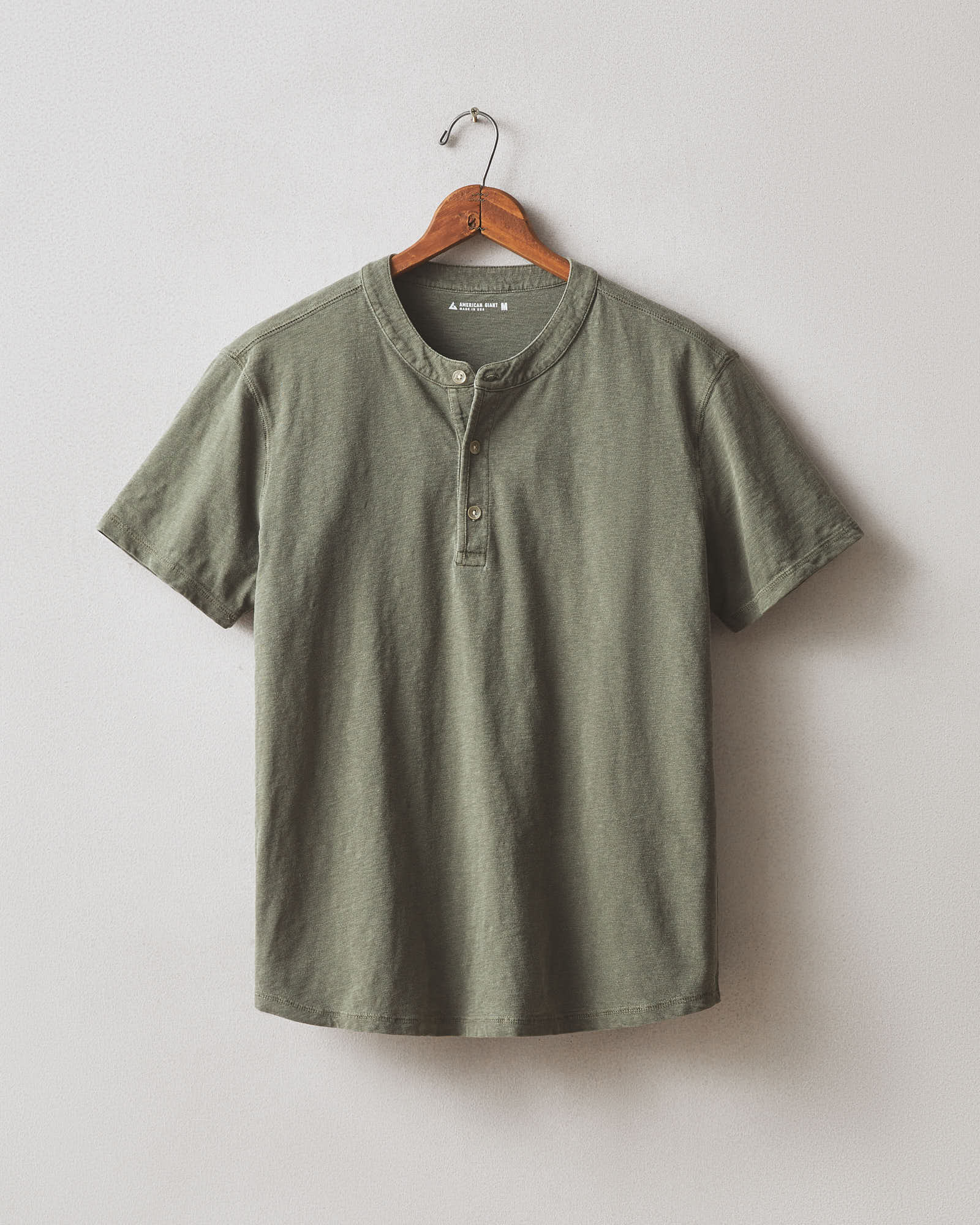 Men's Broken-In Premium Slub Henley - Washed Olive