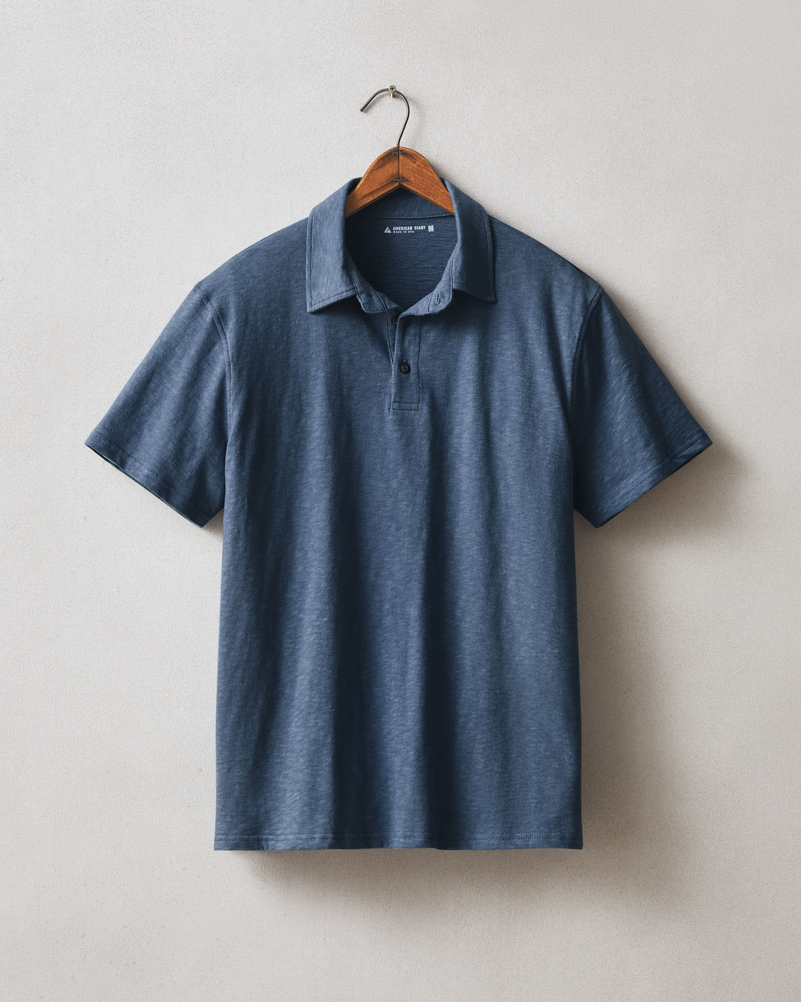 Men's Short Sleeve Premium Slub Polo - Naval Blue