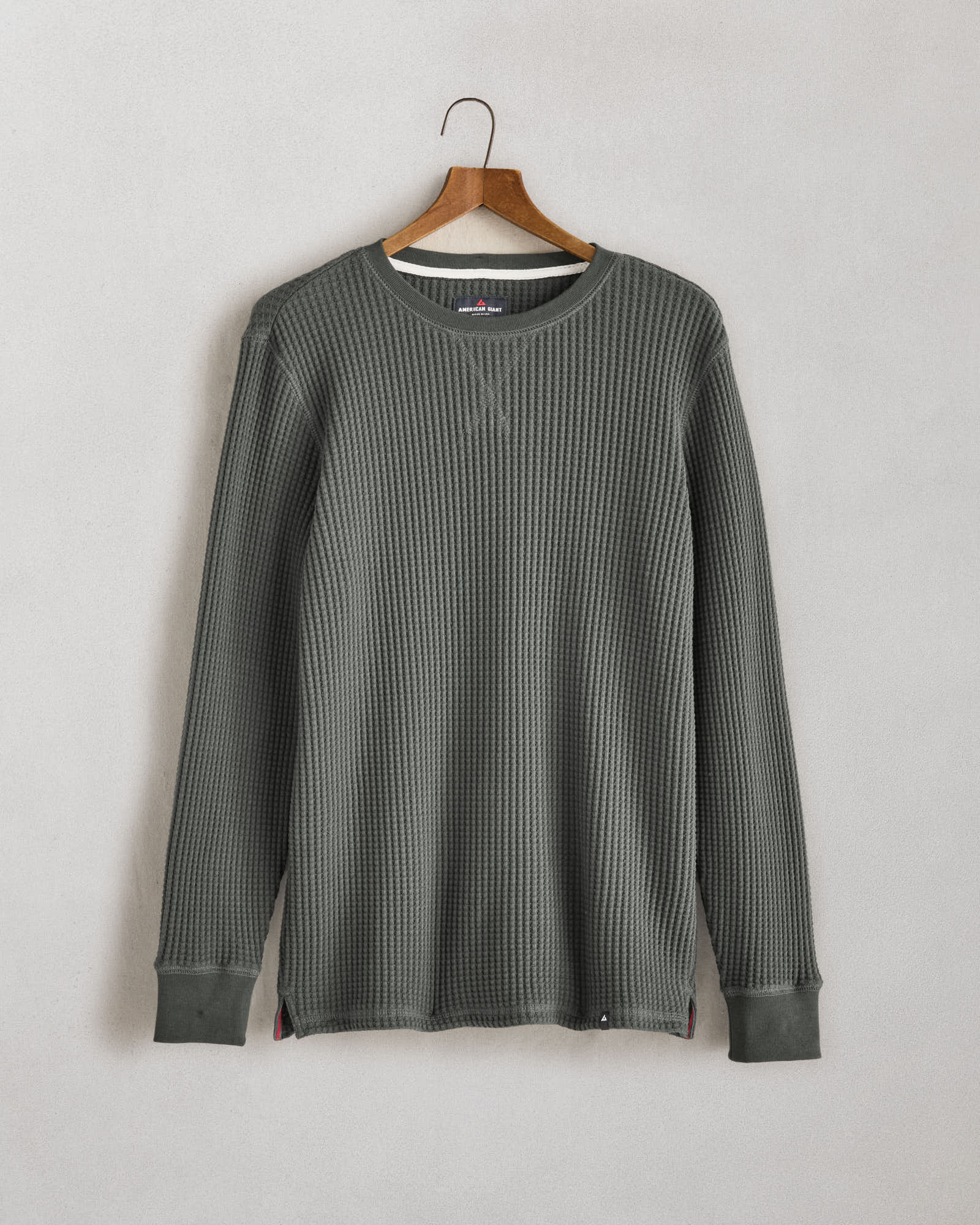 Men's Waffle Long Sleeve Crew - Slate