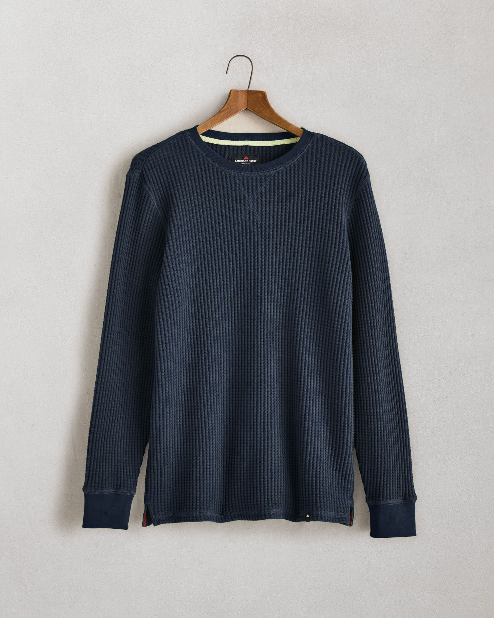 Men's Waffle Long Sleeve Crew - Navy