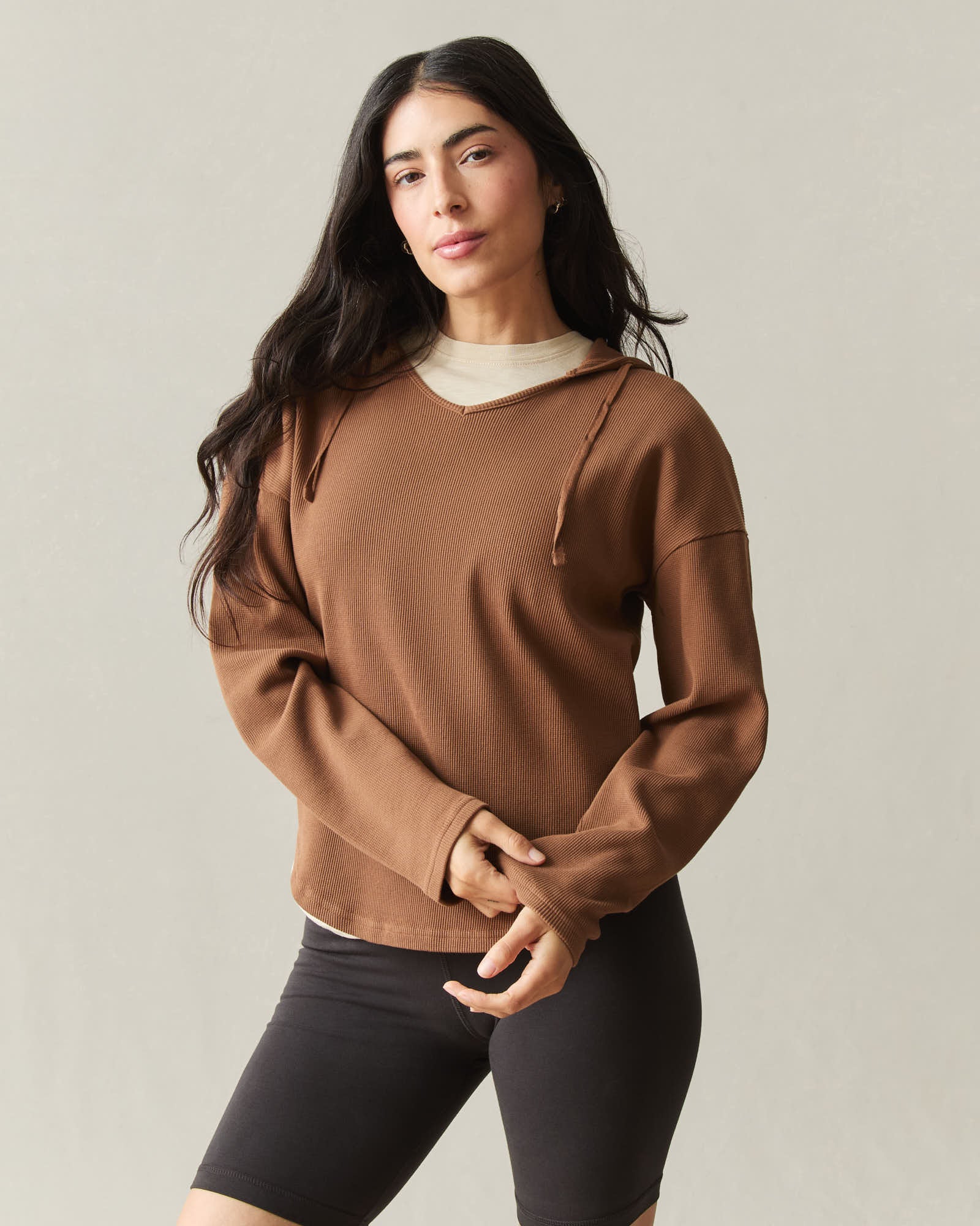 Women's Thermal Hoodie - Toffee