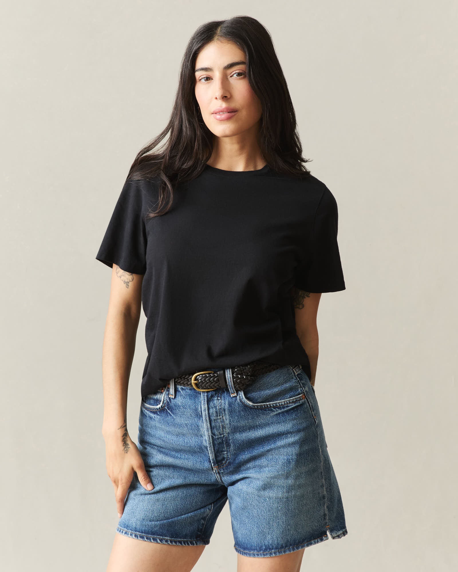 Women's Classic Cotton Crew Tee - Black