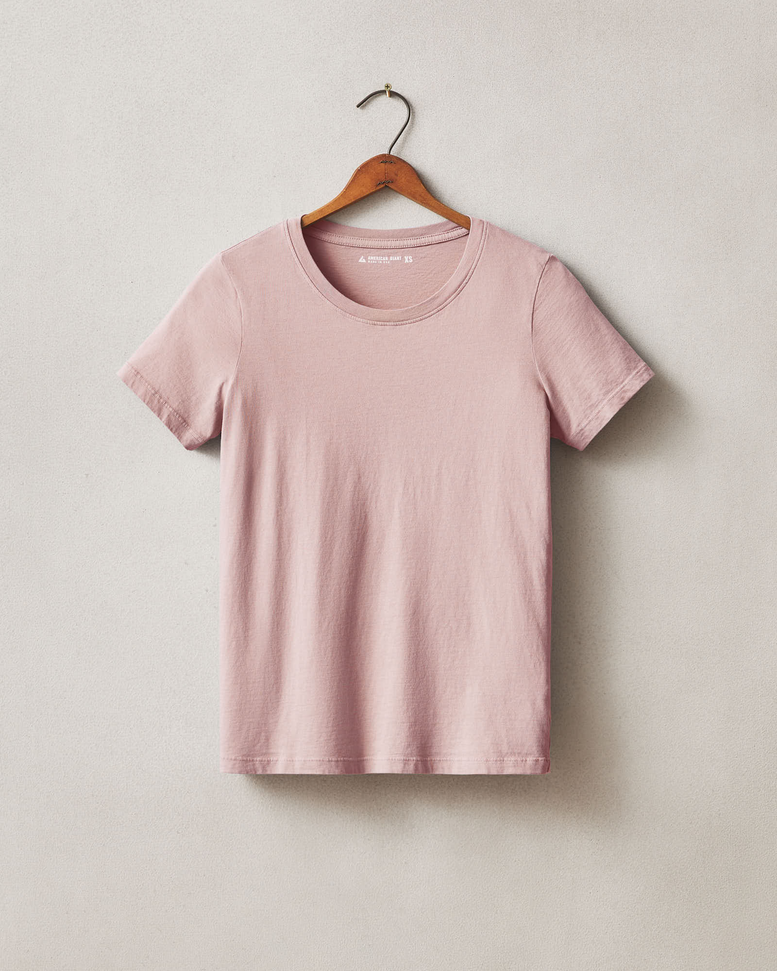 Women's Cotton Crew Tee - Powder Pink