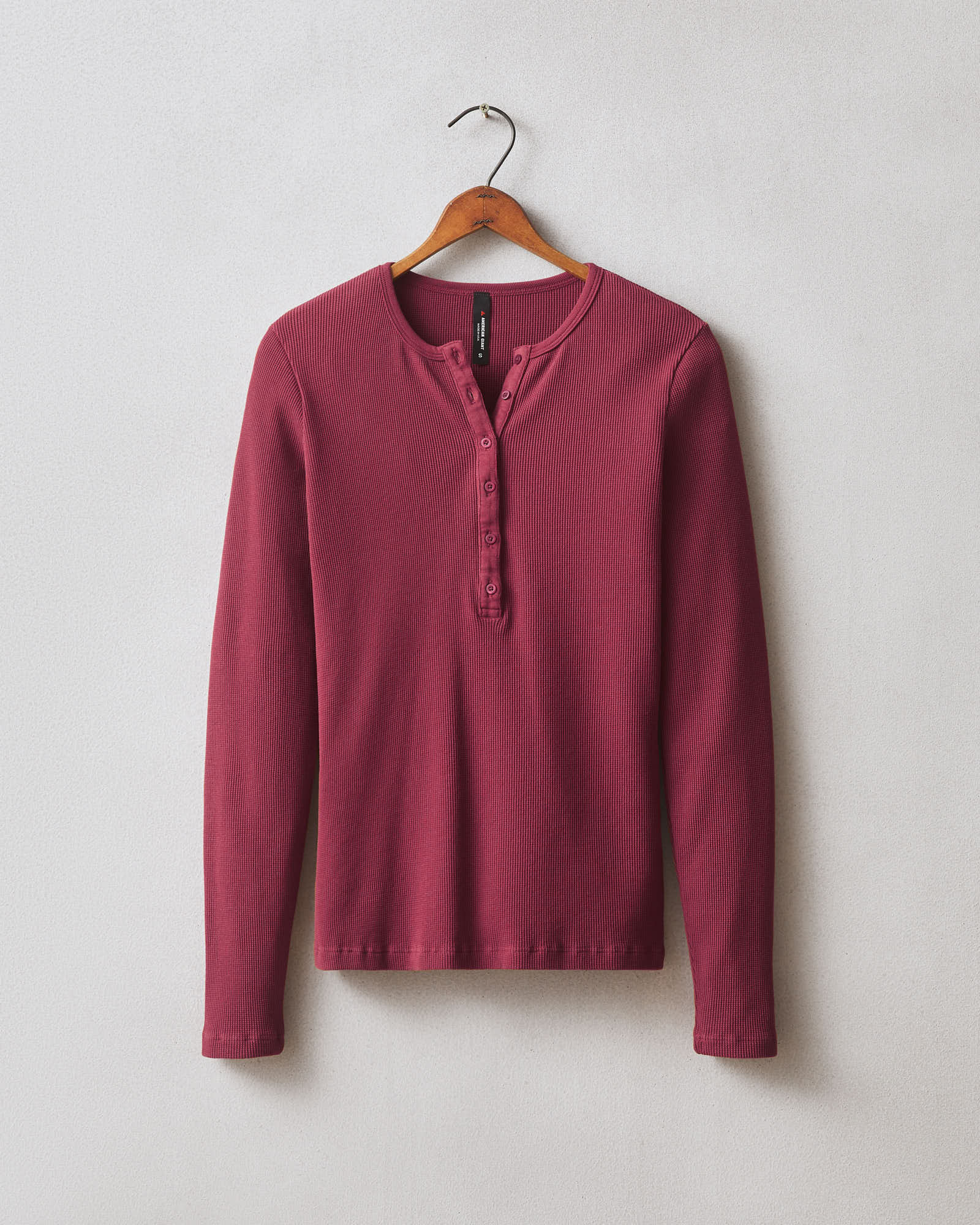 Women's Thermal Henley - Wine
